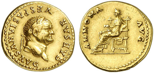vespasianus roman coin aureus